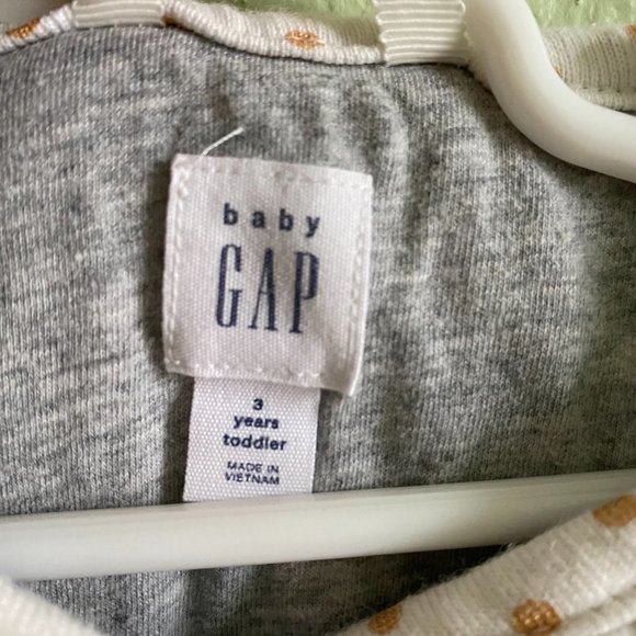 Gap Ivory & Gold Polka Dot Girls Quilted Coat Jacket Kids Spring | Size 3T - Picture 5 of 8